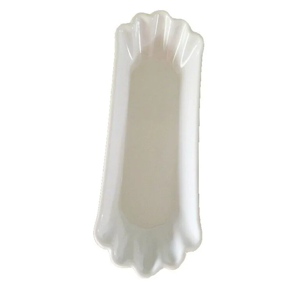Hot Dog Plates White Set of 4 Melamine Reusable Summer Beach